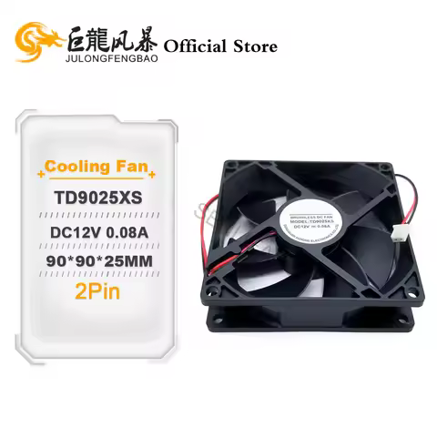 90*90*25MM 9025 TD9025XS DC12V 0.08A Square Cooling Fan For TONON 2Pin