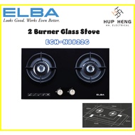 Elba 2 Burners Glass Stove EGH-M8822G(BK) - High Quality Tempered Glass, Black (4.8kW)