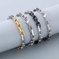 Handmade DIY Jewelry Hip-Hop Hip-Hop Mixed Color Stitching Toddler Chain Square Chain Titanium Steel