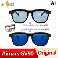 Airmars GV90 Smart AI Translator Bluetooth Glasses Touch Change Lens  UV400 HD Calls With Mic