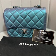 Chanel classic mini square flap bag 幻彩綠 超罕有色