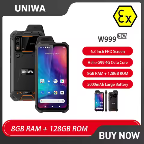 UNIWA W999 ATEX Explosion IP68 Rugged Smartphone Andriod 13 6.39" FHD 8GB+128GB 5000mAh Walkie Talki