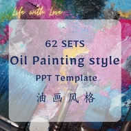 【PPT Template】LifewithLove 62 sets Oil Painting style PowerPoint Presentation template PPT Bundle Se