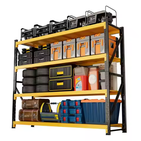 5000lbs Garage Shelving Heavy Duty, 4-Tier Metal Adjustable Garage Shelves, Storage Shelves for Ware