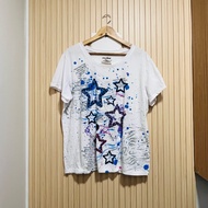 JOE BOXER GRUNGE OVERSIZED VINTAGE PRINTED PULLOVER CREW NECK TSHIRT SHORT SLEEVE WHITE 2X 25x27