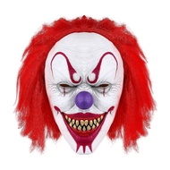 Scary Halloween Clown Masque with Red Hair Full Head Adult Evil Joker Latex Masque for Halloween Par