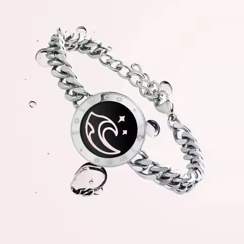 Totwoo long distance touch Bracelets for Couples Long Distance light up&Vibrate Moutain&Sea Love Bra