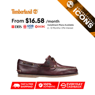 Timberland Mens Classic Icon Leather 2-Eye Boat Shoes Wide