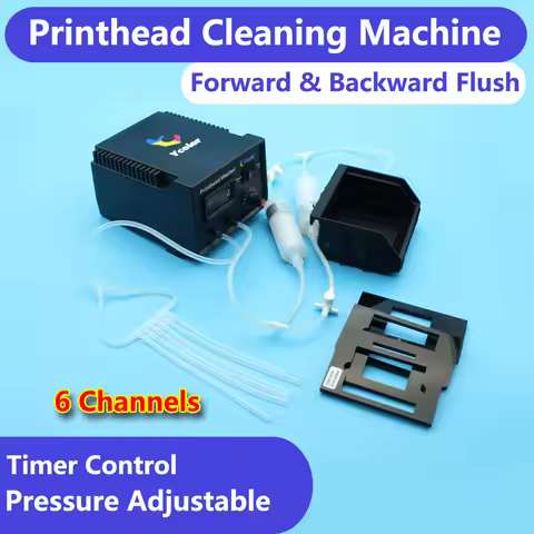 Printhead Cleaning Solution Kit 6 Ink Channels Washer Cleaner DTF UV DTG For Epson L1800 L805 1390 X