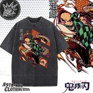 T-shirt N9THNOVA COD Demon Slayer Infinity Castle Arc Akaza Pixel Fengshui Washed MensT-shirt Highqu