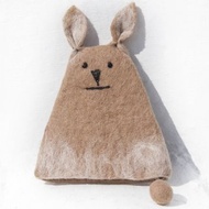 手機袋 手機袋 羊毛氈收納袋 零錢包 悠遊卡套羊毛氈錢包-刺繡兔