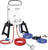 CAMPLUX AY132Max-DE Gas Flow Heater with Water Pump, LPG, 50 mbar, for Camping Shower/Camper Tour, A