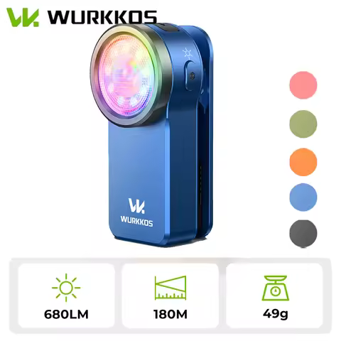 Wurkkos HD03 680LM Mini Clip Light USB C Rechargeable Pocket Flashlight Spotlight/Floodlight Portabl