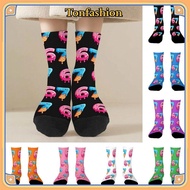 TONFASHION 67 Meme Ice Cream Socks, Breathable Cotton 67 Meme Crew Long Socks, Funny Cartoon Warm Li