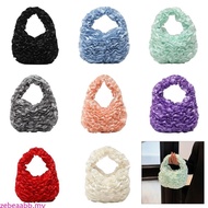 zebeaabb Elegant Pleated Lace Handbag Handheld Bag  Handle Bags For Evening Event