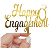 Topper HAPPY ENGAGEMENT Acrylic / Topper Kaca Happy Engagement / Topper Acrylic Happy Engagement