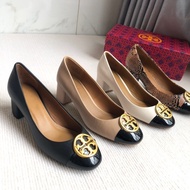 ECHM Tor *** rch Metal Full Leather New Style Fashion Casual Leather Shoes Women's Shoes High Heel M