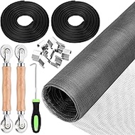 Tanstic Window Screen Mesh and Screen Door Repair Tools Kit, 14 Pieces W x 106 L Fibreglass Screen M