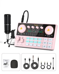 MAONO AM200-S1 Sound Card Microphone Set Professional Live Broadcast Sound Card Mixer for Mobile Phone Computer PC Youtube Tik-Tok