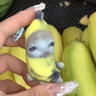 PP Cotton Banana Cat Plush Pendant Cute Stuffed Keychain Sound Plush Doll Funny Car Bag Pendant