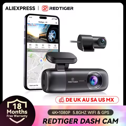 REDTIGER F9 Dash Cam 4K Dash Camera Front and Rear WiFi GPS Car Camera for Parking Mode Night Vision