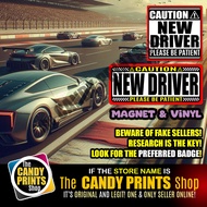 New Driver, New Lady Driver, Lady Driver RACING SERIES 01 Magnetic and Vinyl (Non-Magnetic) Stickers