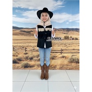 KEMEJA Vintage Cowboy Costume Set for Kids and Adults Yearbook Cowboy Outfit/ Shirt - Skirt - Vest-H