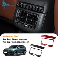 AIRSPEED Soft Carbon Fiber For SEAT Ateca Cupra Ateca Rear Air Vent Decorative Frame Sticker Interio