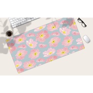 Flower Desk Mat, Pink Desk Mat, Japanese Desk Mat, Kawaii Desk Mat, Pastel Desk Accessories, Aesthetic Desk Decor, Wrist Rest Mouse Pad