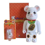 Be@rbrick 400 % 招財貓 白色 植毛