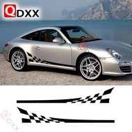 Car Door Side Stripes For-Porsche 911 997 Exterior Accessories Racing Flag Graphics Sticker Auto Bod