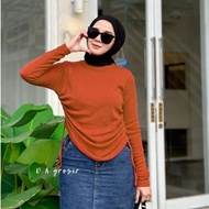 LATEST WOMEN'S KNIT BLOUSE LATEST DRAWSTRING BLOUSE/