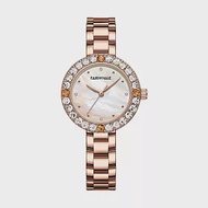 Mark Fairwhale 馬克菲爾 精緻奢華鑲崁鑽圈設計玫瑰金女用錶-3520(高調精緻手錶) 玫瑰金