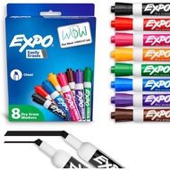 EXPO Low Odor Dry Erase Marker,Chisel Tip,Various Colors,8 Support