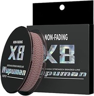 WUPUMAN Braided Fishing Line 8 Strands (Non-Fading) Super 100% PE （LBS:6/8/10/15/20/30/40/50/60/70/8