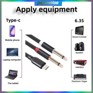 POP USB C to 6 35mm 1 4inch TRS Cable Splitters for Laptops Phones Tablets
