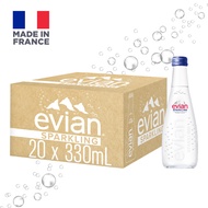 [1 Carton] Evian Sparkling Natural Mineral Water Glass (20x330ml)