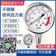 壓力錶余姚zyia金泰不銹鋼徑向耐震壓力表YN60防震水壓氣壓油壓液壓2分壓力表