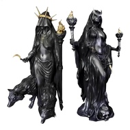 Hekate Statue Gothic Night Witch Resin Ornament Crafts Fantasy Bookshelf Decor for Shelf Home Tablet