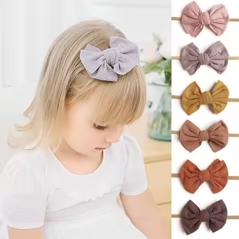 Rib Baby Bow Headbands for Girls Soft Elastic Children Hair Band Baby Hair Tie Baby Girl Headband Ne