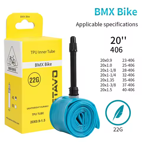 GUSTAVO BMX Bike Folding Bicycle TPU Tube 20X0.9-1.5/20X1.75-2.5 (406) 45mm 65mm Length French Valve