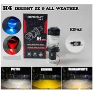 IBRIGHT ZE0 3-Color H4 Blue Lens Headlight Full Aluminum EyeDEVIL 40W AC DC 12V - 60V