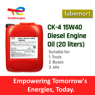 TOTALENERGIES RUBIA WORKS 4000 15W40 HEAVY DUTY DIESEL ENGINE OIL API CK4 (20 LITERS)