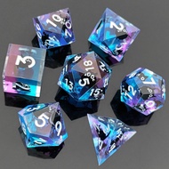 Cute Cat DND Dice Set ，7Pcs Sharp Edge Resin Dungeons Dragons Dice Polyhedral Roleplaying Games Dung