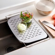 日本霜山 流理台水槽用不鏽鋼伸縮瀝水架