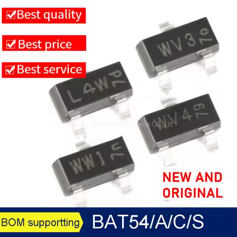 50PCS/Lot Original BAT54 BAT54A BAT54C BAT54S Marking L4W WV3 WW1 WV4 SOT23 SMD Triode NEW