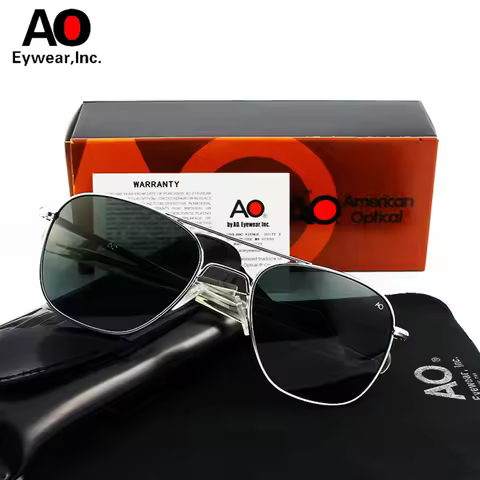 Aviation ao logo sunglasses women men with Original box 2022 square American Army Military Optical p