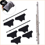 AC  Flute Cleaning Kits Flute Polishing Cloth Cleaning Stick Woodwind Instruments