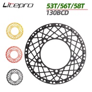 Litepro Bicycle Chainring 130BCD Spider Shape 53T/56T/58T For Fnhon Folding Bike Chainring Road Bicycle Circle Crankset CNC