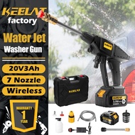 keelat 20V 3Ah Cordless Water Jet Battery Water Jet High Pressure Car Washer Waterjet Jek Jack Sprayer Mesin Cuci Kereta